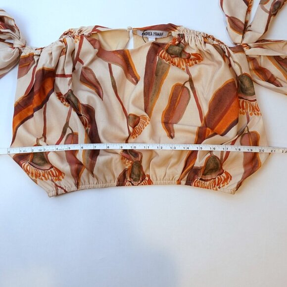 Andrea Iyamah Halima Crop Top Eucalyptus Print - Size Medium - NWT - Picture 4 of 6